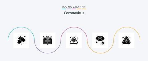 Coronavirus Glyph 5 Icon Pack Including view. eye. scientist. virus. disease vector