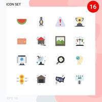 16 Universal Flat Colors Set for Web and Mobile Applications mounth calendar triangle first award Editable Pack of Creative Vector Design Elements