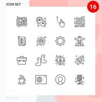 16 Creative Icons Modern Signs and Symbols of work task check list gesture viscous honey Editable Vector Design Elements