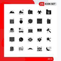 Pack of 25 Modern Solid Glyphs Signs and Symbols for Web Print Media such as science hazard iceberg bio pin Editable Vector Design Elements