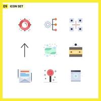 Set of 9 Modern UI Icons Symbols Signs for shower soap soap organization up japanese food Editable Vector Design Elements