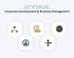 desarrollo corporativo y línea de gestión empresarial paquete de iconos llenos 5 diseño de iconos. llave inglesa. llave. solicitud. destornillador. ajustes vector