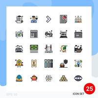 paquete de iconos de vector de stock de 25 signos y símbolos de línea para elementos de diseño de vector editables de datos de página de abogado de informe comercial