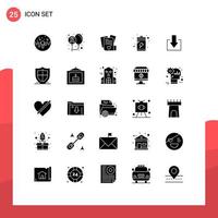 paquete de iconos de vector de stock de 25 signos y símbolos de línea para elementos de diseño de vector editables de corazón de batería de salud de carga de flecha