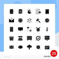 User Interface Pack of 25 Basic Solid Glyphs of cellphone file blood document data Editable Vector Design Elements