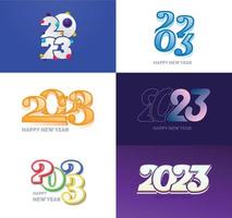 Big Collection of 2023 Happy New Year symbols Cover of business diary for 2023 with wishes vector