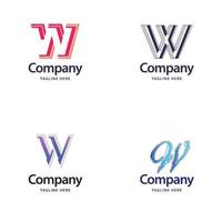 Letter W Big Logo Pack Design Creative Modern logos design for your business vector