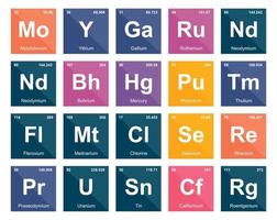 20 Preiodic table of the elements Icon Pack Design vector