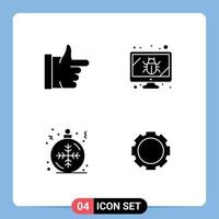 Set of Commercial Solid Glyphs pack for done snowflake bug security gear Editable Vector Design Elements