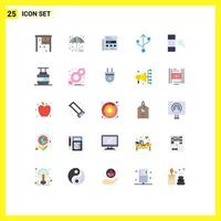 Modern Set of 25 Flat Colors and symbols such as sky lift data newspaper column connection Editable Vector Design Elements