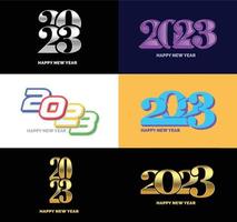 Big Set of 2023 Happy New Year logo text design 2023 number design template vector