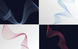 Collection of geometric minimal lines pattern set vector