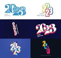 Big Set of 2023 Happy New Year logo text design 2023 number design template vector