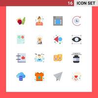 Set of 16 Modern UI Icons Symbols Signs for minus document web cons time machine Editable Pack of Creative Vector Design Elements