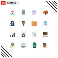 Modern Set of 16 Flat Colors Pictograph of postoffice post dollar mail law Editable Pack of Creative Vector Design Elements