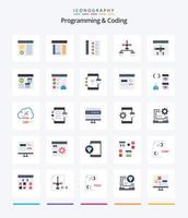 Creative Programming And Coding 25 Flat icon pack  Such As coding. cloud. development. development. coding vector