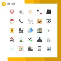 User Interface Pack of 25 Basic Flat Colors of road hardware book disconnected cord Editable Vector Design Elements