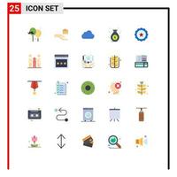 Universal Icon Symbols Group of 25 Modern Flat Colors of usa drink data glass finance Editable Vector Design Elements