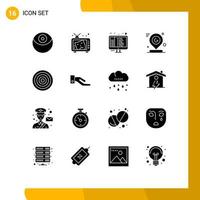 Stock Vector Icon Pack of 16 Line Signs and Symbols for board location code pin google Editable Vector Design Elements