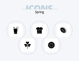 Spring Glyph Icon Pack 5 Icon Design. spring. shirt. nature. t shirt. food vector