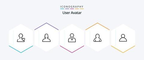 User 25 Line icon pack including . user. vector