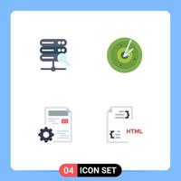 Set of 4 Modern UI Icons Symbols Signs for web setting area technology edit Editable Vector Design Elements