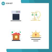 Set of 4 Modern UI Icons Symbols Signs for business price choice judgment nature Editable Vector Design Elements