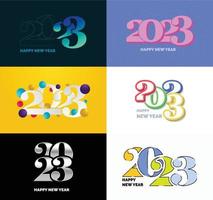 Big Set of 2023 Happy New Year logo text design 2023 number design template vector