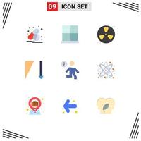 Set of 9 Modern UI Icons Symbols Signs for fast sorting burn sort float Editable Vector Design Elements