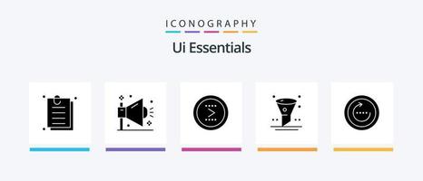 Ui Essentials Glyph 5 Icon Pack Including interface. browser. seo. right. interface. Creative Icons Design vector