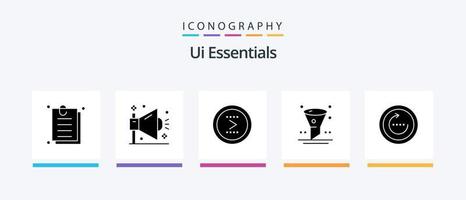 paquete de iconos ui essentials glyph 5 que incluye interfaz. navegador. SEO bien. interfaz. diseño de iconos creativos vector