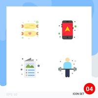 Set of 4 Modern UI Icons Symbols Signs for baby catalog sweets navigation dumbbell Editable Vector Design Elements