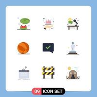 Set of 9 Modern UI Icons Symbols Signs for basket ball play microphone basket job Editable Vector Design Elements