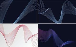 Modern wave curve abstract vector background pack for a sleek and professional design