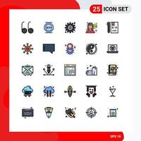 Modern Set of 25 Filled line Flat Colors Pictograph of develop code gear woman chat Editable Vector Design Elements