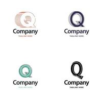 Letter Q Big Logo Pack Design Creative Modern logos design for your business vector