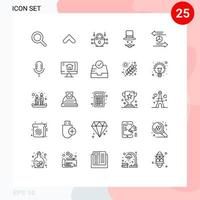 Universal Icon Symbols Group of 25 Modern Lines of logistic box network men movember Editable Vector Design Elements