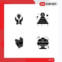 Pack of Modern Solid Glyphs Signs and Symbols for Web Print Media such as solution gloves hand career construction Editable Vector Design Elements