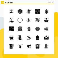 25 Creative Icons Modern Signs and Symbols of laboratory droop battery lotus socket Editable Vector Design Elements