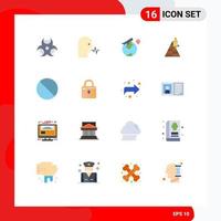 User Interface Pack of 16 Basic Flat Colors of cancel space craft world aircraft space Editable Pack of Creative Vector Design Elements