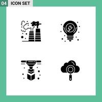 Universal Icon Symbols Group of Modern Solid Glyphs of factory printer waste seo solution layer Editable Vector Design Elements