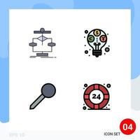 paquete de iconos de vector de stock de 4 signos y símbolos de línea para elementos de diseño de vector editables de marcador de ganancia de diagrama de mapa de algoritmo