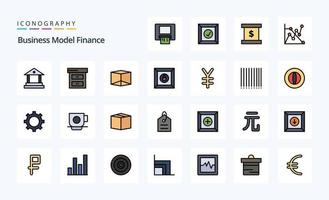 25 Finance Line Filled Style icon pack vector