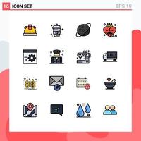 16 Creative Icons Modern Signs and Symbols of development coding saturn browser father Editable Creative Vector Design Elements