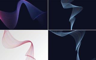 Modern wave curve abstract vector background pack for a chic and trendy design