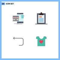 Stock Vector Icon Pack of 4 Line Signs and Symbols for shopping paper online document loop Editable Vector Design Elements