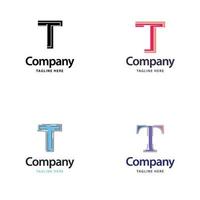 diseño de paquete de logotipo grande de letra t diseño de logotipos modernos y creativos para su negocio vector