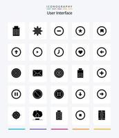 Creative User Interface 25 Glyph Solid Black icon pack  Such As user. plus. interface. interface. interface vector