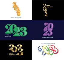 Big Set of 2023 Happy New Year logo text design 2023 number design template vector