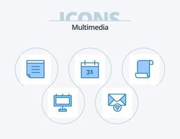 Multimedia Blue Icon Pack 5 Icon Design. . calendar. . log vector